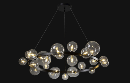 Подвесная люстра Crystal Lux AGATA SP24 V2 BLACK/TRANSPARENTE