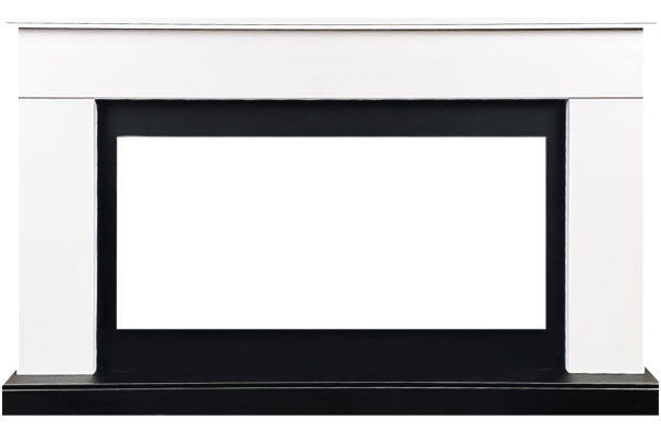 Royal Flame Каминокомплект Bergen (Разборный) - Белый с черным (Ширина 1370 мм) с очагом Vision 42 LOG LED