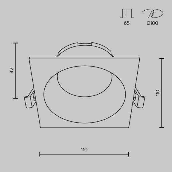 Влагозащищенный светильник Maytoni Technical DL126-GX53-SQ-W