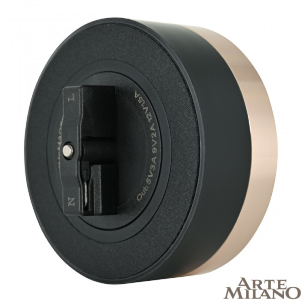 Трековая система розеток Arte Milano 380066TS LED/USB-Type-C Gold