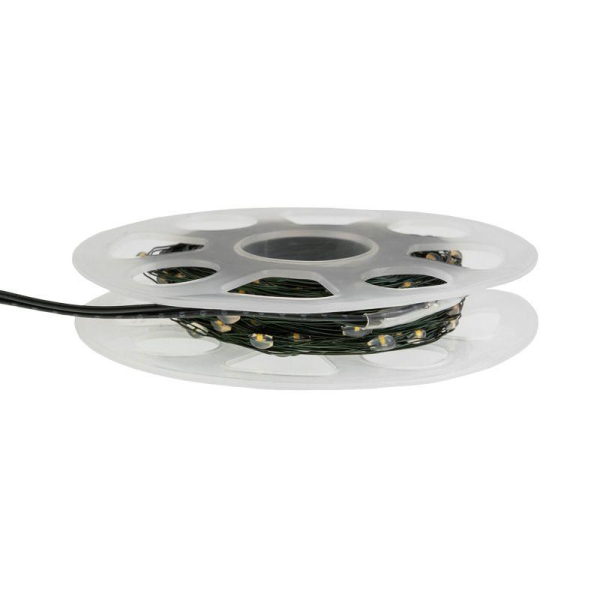 Гирлянда светодиодная Роса с контроллером 20м, 200LED, ТЕПЛЫЙ БЕЛЫЙ, IP20, 230В, зеленый провод NEON-NIGHT