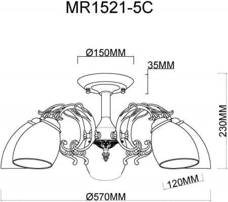 Люстра на штанге MyFar MR1521-5C