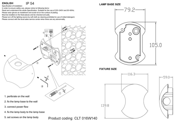 Светильник настенный Crystal Lux CLT 016W140 DG