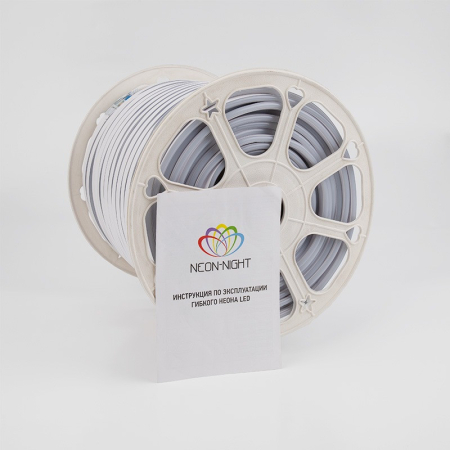 Гибкий неон 8х16мм двухсторонний 120 LED/м СИНИЙ 230В бухта 100м (с комплектом подключения) NEON-NIGHT