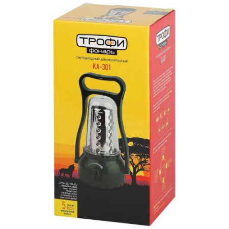 Фонарь светодиодный кемпинговый KA-301 аккумуляторный Трофи Б0059887