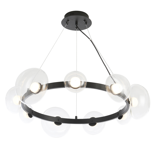 Crystal Lux Люстра Crystal Lux BOSQUE SP9 BLACK/TRANSPARENT
