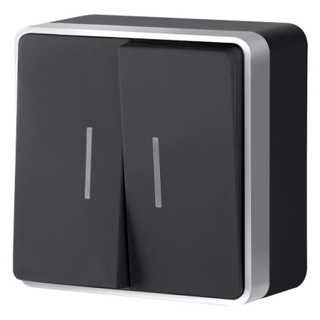 Выключатель Werkel W5020134 черный с серебром