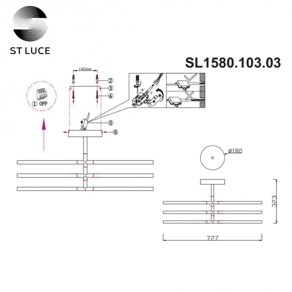 Люстра на штанге ST-Luce SL1580.103.03