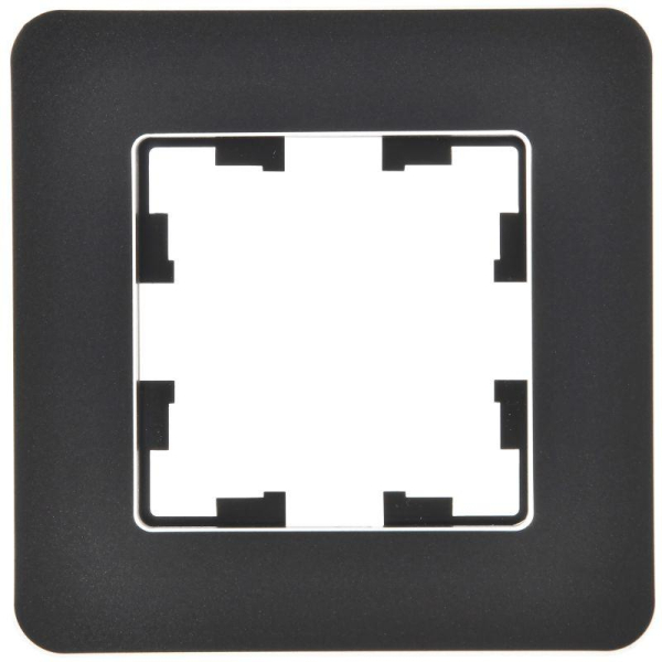 Рамка 1-м BRITE РУ-1-1-Бр метал. черн. RE IEK BR-M12-M-01-K02
