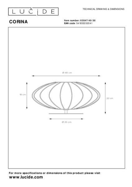 Настольная лампа LUCIDE 03547/40/30