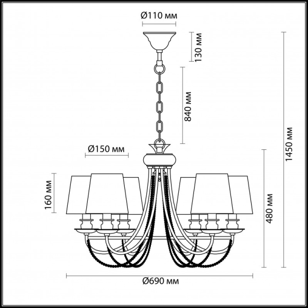 Подвесная люстра Odeon Light 4182/6