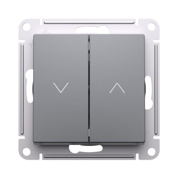 Выключатель для жалюзи 2-кл. AtlasDesign 10А механизм сталь SE ATN000919