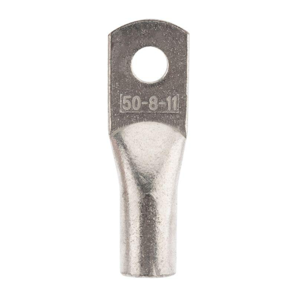 Наконечник медный луженый ТМЛ 50–8–11 (50мм² - Ø8мм) ГОСТ 7386-80 (в упак. 5 шт.) REXANT