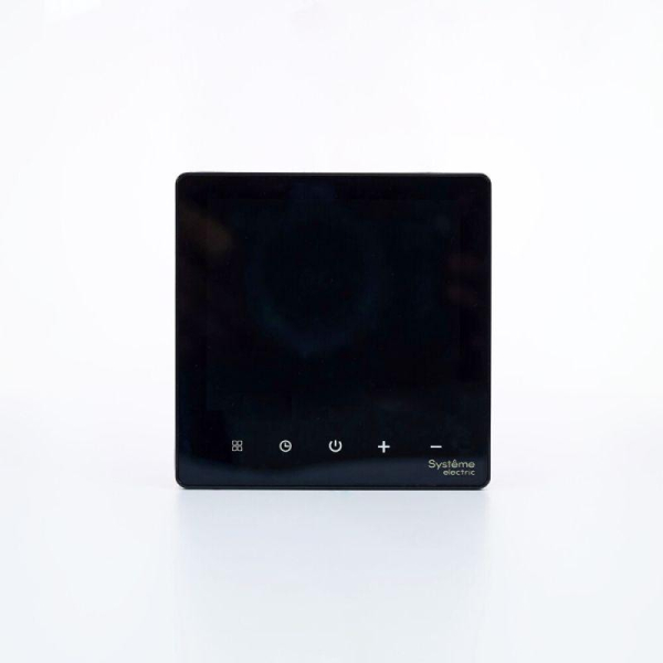 Термостат программируемый ArtGallery 16А с Wi-Fi для электрич. теплого пола моноблочный черн. SE GAL001038