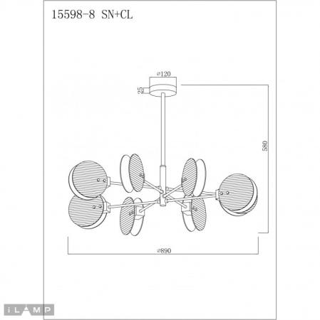 Люстра на штанге iLamp 15598-8 SN+CL