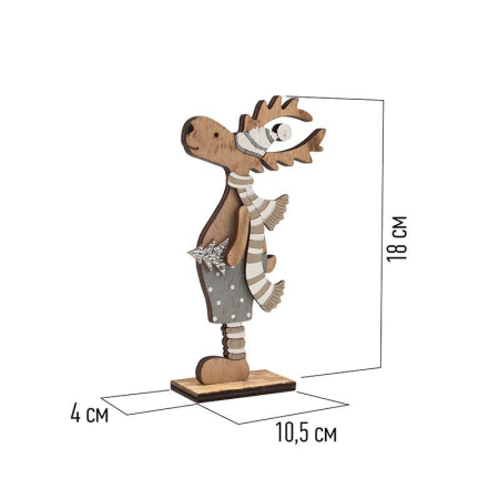 Фигура деревянная "Рождественский Олень" синий 10.5х4х18см NEON-NIGHT 504-005
