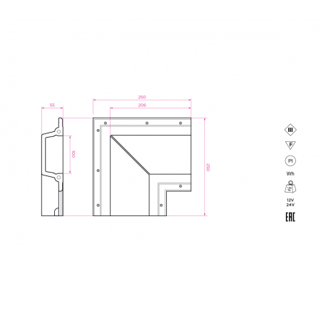 SABER 100.6 Соединительный элемент (угол 90 стена/стена, стена/потолок) для SABER 100