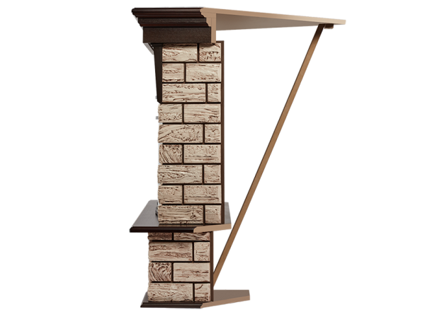 Портал Firelight Forte Wood 30U (угловой) камень коричневый, шпон темный дуб