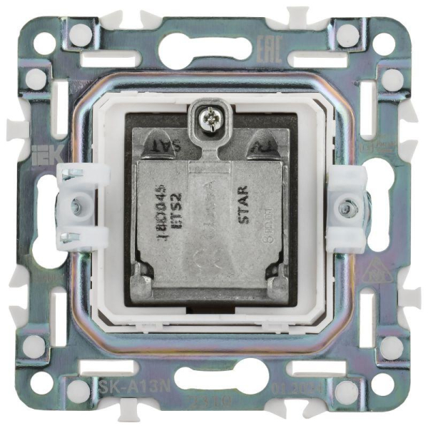 Розетка двойная TV+SAT SKANDY SK-A13N никель IEK SK-AF20-O-K50