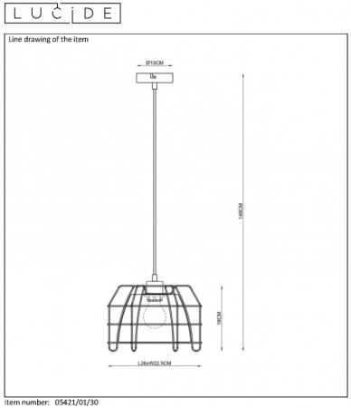 Подвесной светильник LUCIDE 05421/01/30
