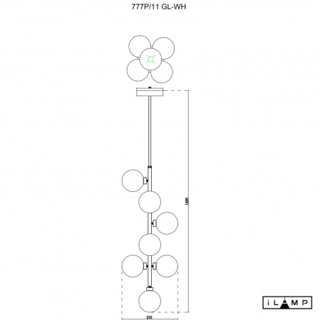 Люстра на штанге iLamp 777P/11 GL-WH