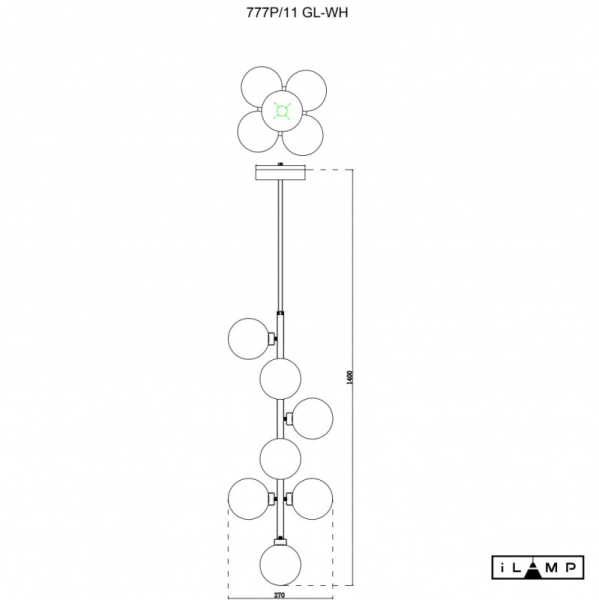 Люстра на штанге iLamp 777P/11 GL-WH