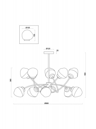 Люстра на штанге Freya FR8017PL-10MG