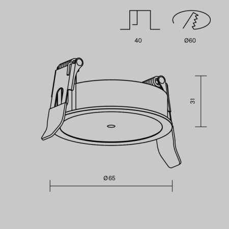 База встраиваемая Maytoni Technical PA001-RS-W