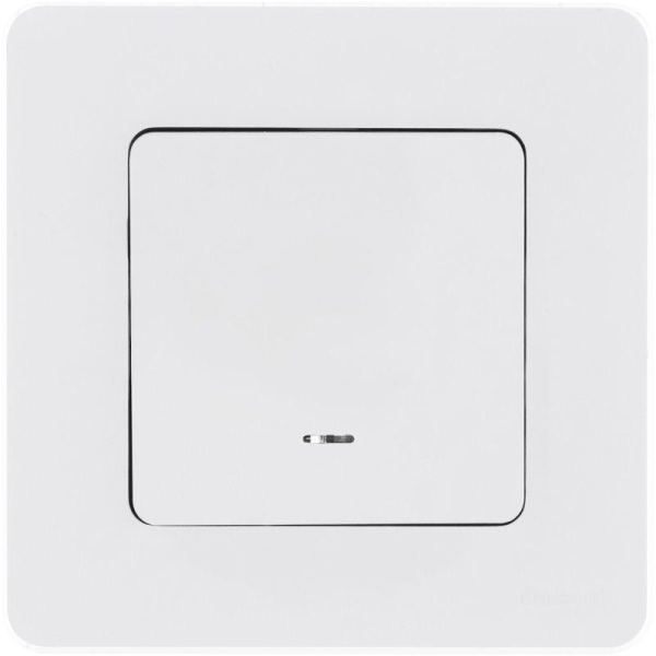 Переключатель 1-кл. Inspiria 10А IP20 250В 10AX с подсветкой/индикацией механизм бел. IEK 673660