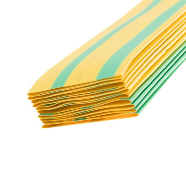 Трубка термоусаживаемая ТУТ нг 50,0/25,0мм, желто-зеленая, упаковка 10 шт. по 1м REXANT