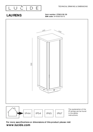 Светильник настенный LUCIDE 27805/50/30