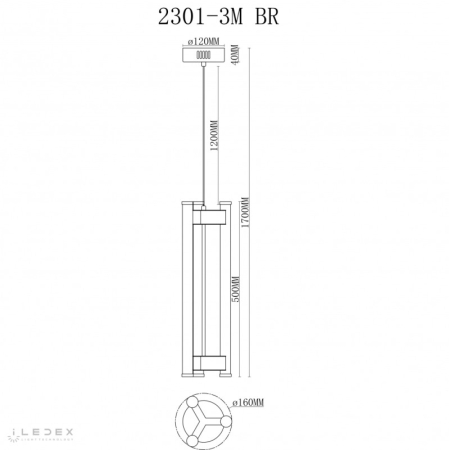 Подвесной светильник iLedex 2301-3M BR