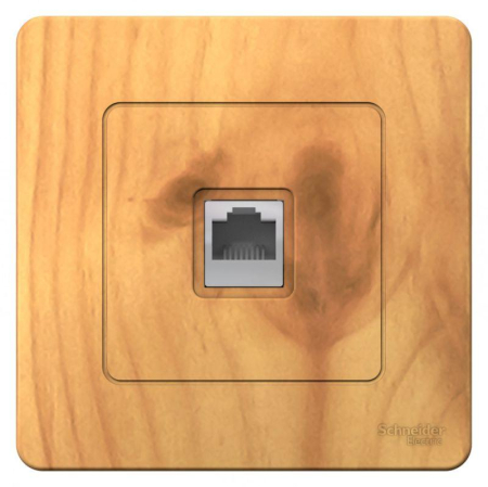 Розетка телефонная 1-м СП Blanca RJ11 ясень SE BLNIS011005