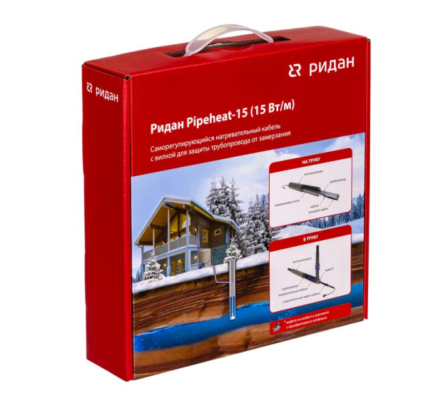 Кабель нагревательный саморег. Pipeheat-15 285Вт 19м с вилкой Ридан 21RT0808R