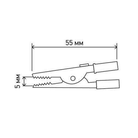 Зажим "крокодил" 5А 55мм (уп.200шт) Rexant 16-0006