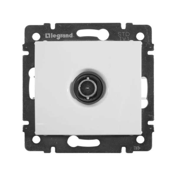 Розетка телевизионная TV СП Valena 1.5дБ 2400МГц с топологией "звезда" механизм бел. IEK 774429