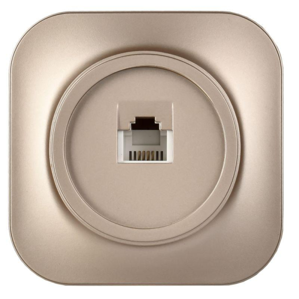 Розетка телефонная ОП RJ11 GLORY РТ20-ХШм шампань матов. IEK ETH10-K37M