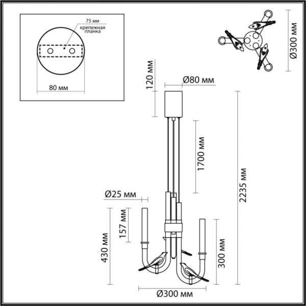 Подвесной светильник Odeon Light 5431/6L