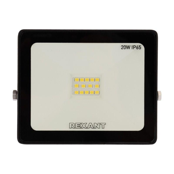 Прожектор светодиодный СДО 20Вт 1600Лм 6500К холодный свет, черный корпус REXANT