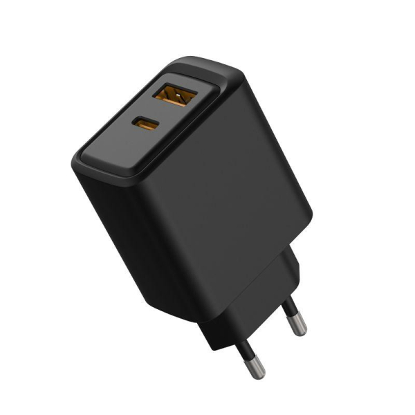 Сетевое зарядное устройство с портами USB-A и USB-C, 30Вт, черное REXANT