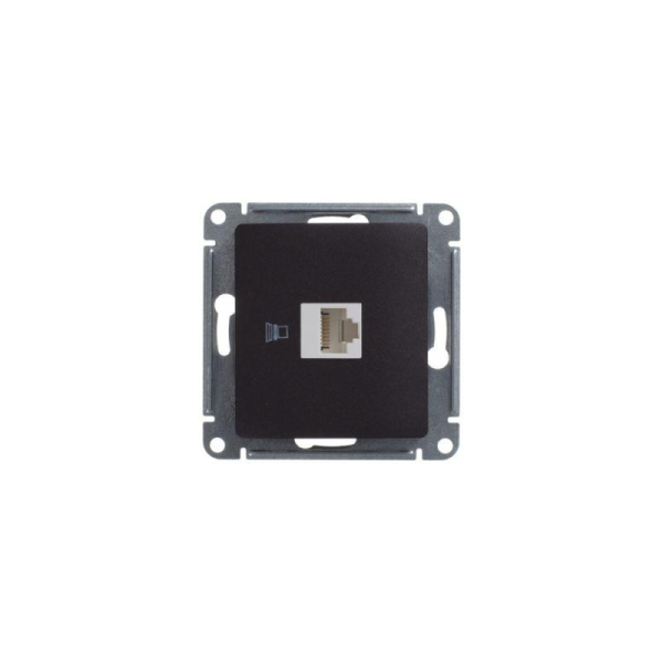 Розетка компьютерная 1-м Glossa RJ45 кат.5E механизм шоколад SE GSL000881K
