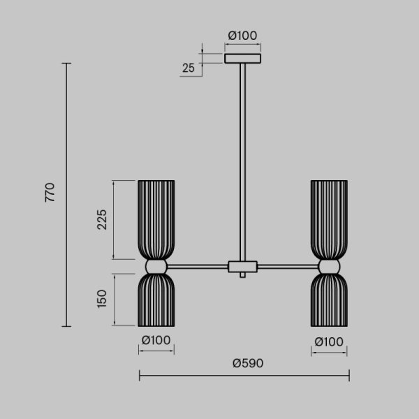 Люстра на штанге Maytoni MOD302PL-10W