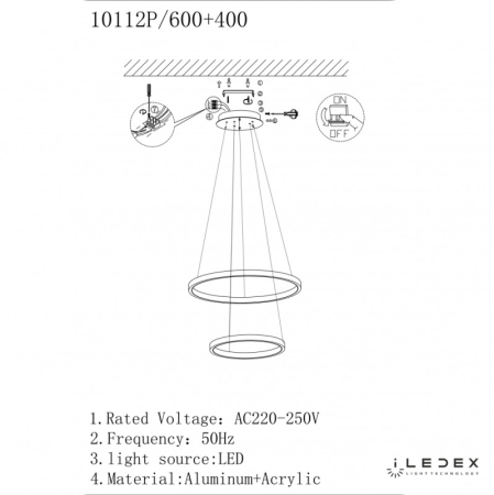 Каскадная люстра iLedex 10112P/2-39W-3000K (6/4) BR