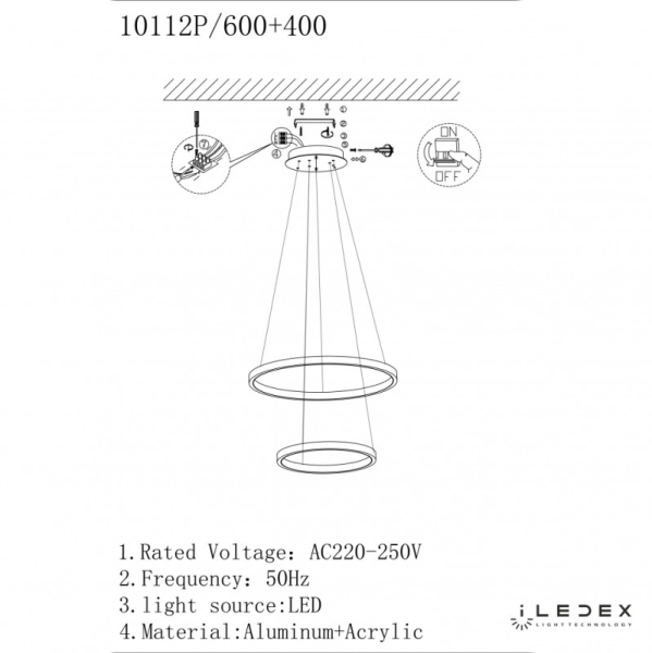 Каскадная люстра iLedex 10112P/2-39W-3000K (6/4) BR