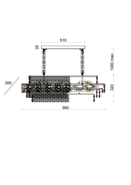 Подвесная люстра Fluorite FL1060-17P