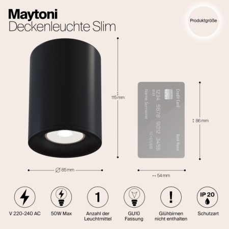 Накладной светильник Maytoni Technical C012CL-01B