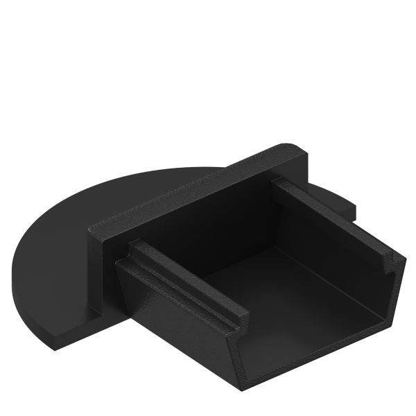 Комплект профиля Geniled для светодиодной ленты врезной 22x6x2000 М16 Черный с заглушками и плоским черным рассеивателем