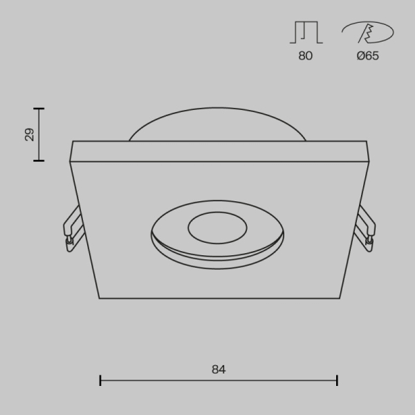 Влагозащищенный светильник Maytoni Technical DL083-01-GU10-SQ-W