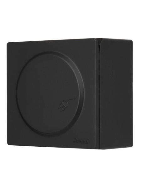 Розетка 1-м ОП LETO с заземл. с крышкой LETO ПБТ черн. бархат LEZARD 752-4200-123B