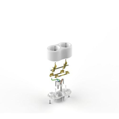 Разветвитель 2-м с заземл. 16А IP20 SPx-2e-W бел. Эра Б0053478